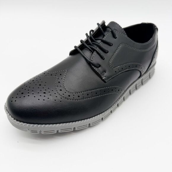 Deer Stags Corvallis Wingtip Oxford Dress Shoes Comfort Sole Black Gray 9.5 NEW main image 4